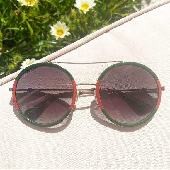 Gucci Accessories - Gucci Web-Trimmed around Sunglasses